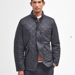 Authentic Barbour Men's Quilted Black Jacket with Red Lining “flyweight”